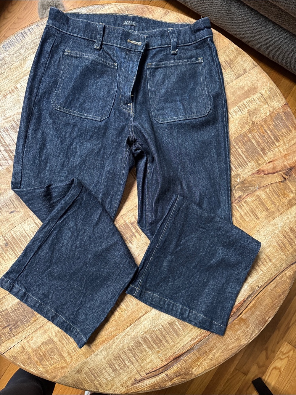 J. Crew Dark Indigo Wide-Leg Denim Jeans